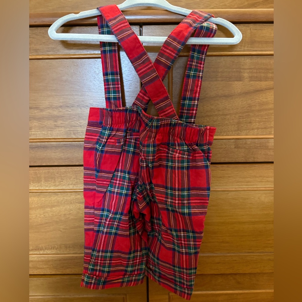 Janie and Jack boys tartan overalls 0-3 months EUC jumper / romper - Picture 3 of 3
